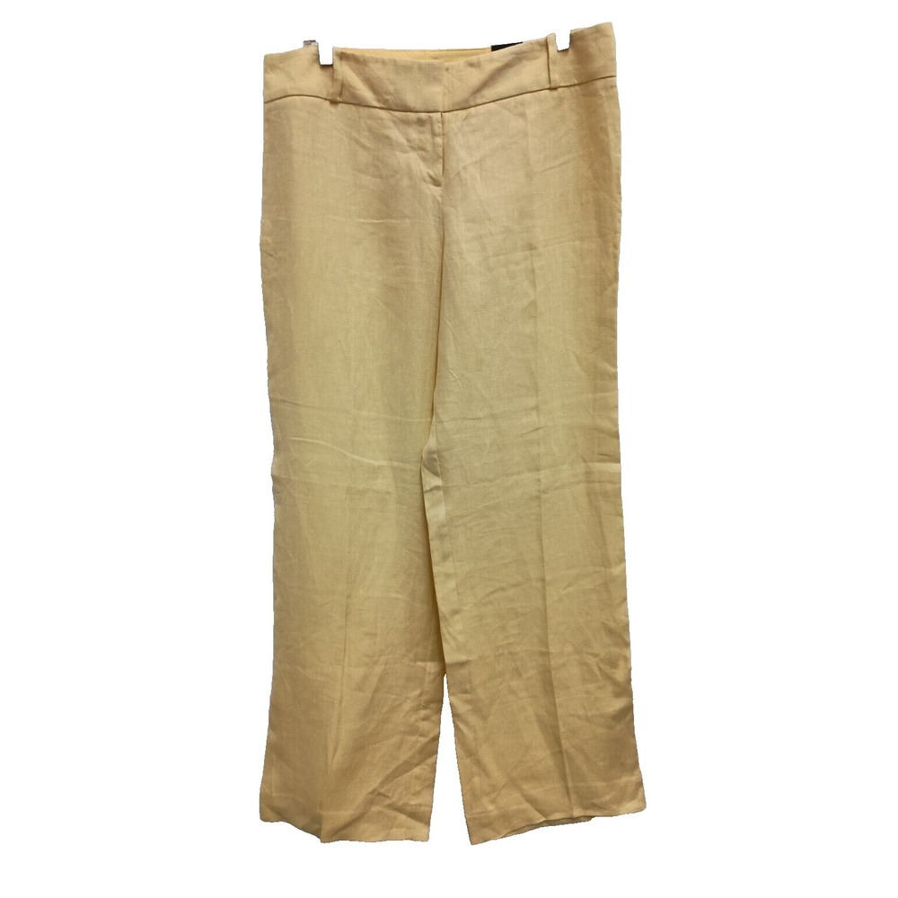 VTG The Limited Modern Trouser Pants Womens Size 8 Yellow Linen Wide Leg Office